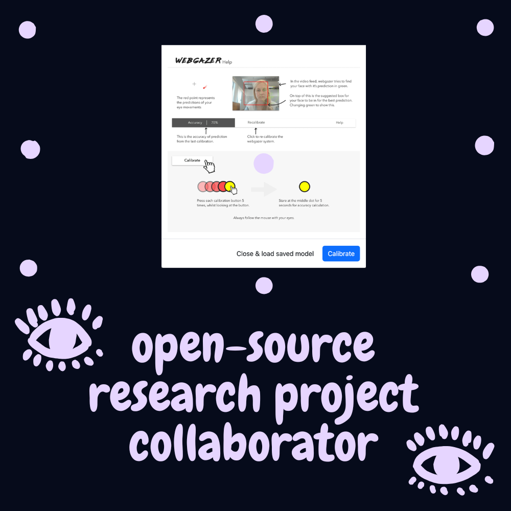 WebGazer calibration interface for browser-based eye tracking.